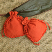 Personalized Logo Small Bags | Handmade Jewelry Orange Pouches - CraftJaipur